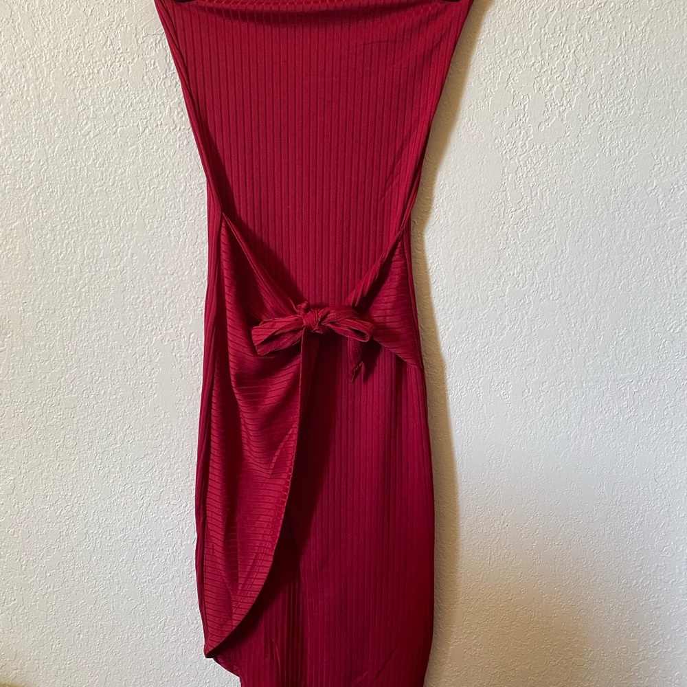 Strapless midi dress